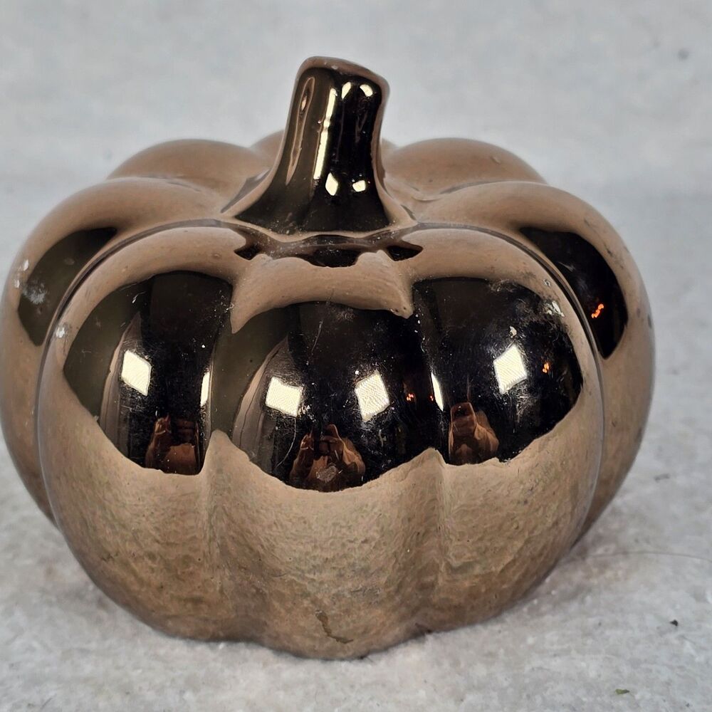 Mini Ceramic Pumpkin Bronze Decoration Pumpkin 4"